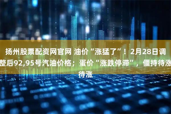 扬州股票配资网官网 油价“涨猛了”!2月28日调整后92,95号汽油价格;蛋价“涨跌停滞”,僵持待涨